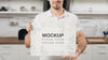 Man In The Kitchen Holding Blank Placard Psd