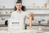Man In The Kitchen Holding Rolling Pin Psd
