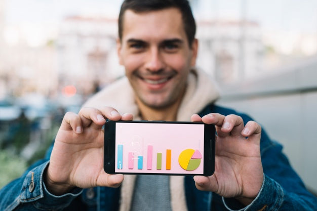 Man Presenting Smartphone Mockup Psd