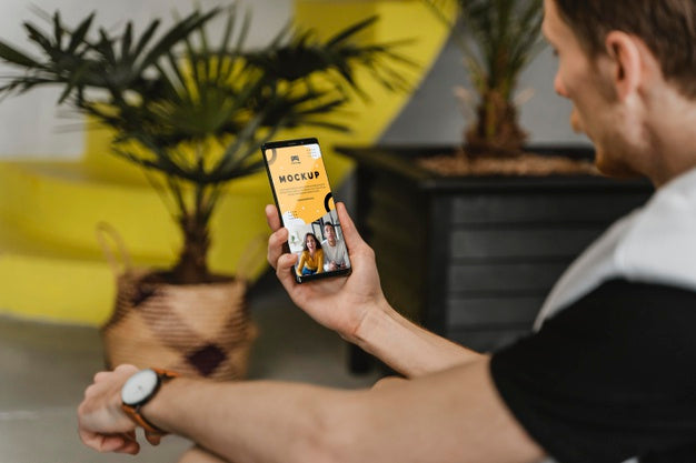 Man Using Mobile Psd