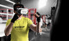 Man Using Virtual Reality Goggles At Boxing Training Psd