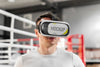 Man Using Virtual Reality Goggles At Boxing Training Psd
