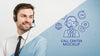 Man With Headphones Call Center Assistant Psd