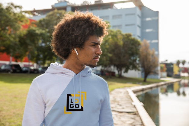 Man With Hoodie Listening Music Psd