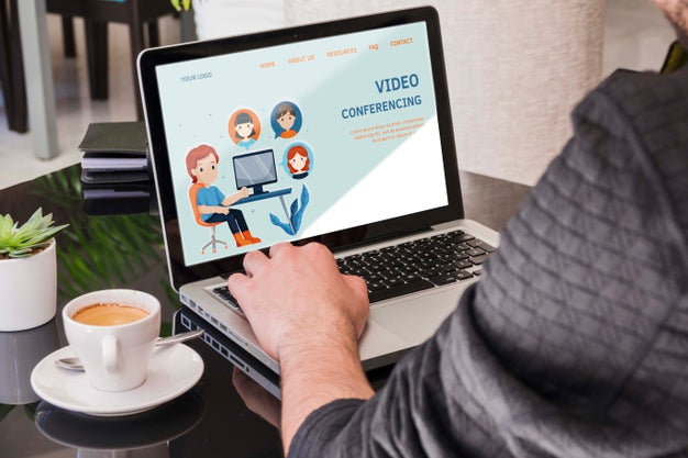 Man Working On Laptop Concept Psd