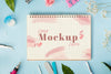 Manicure Elements Assortment With Notepad Mock-Up Psd
