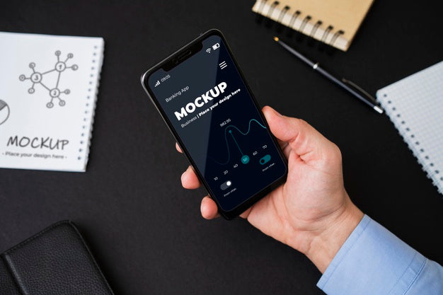 Man'S Hand Holding Phone Mock-Up Psd