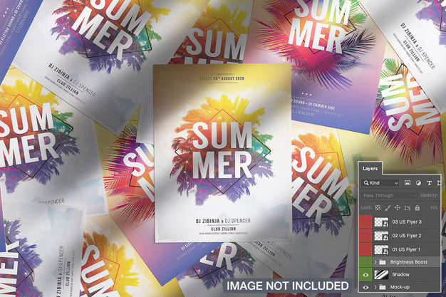 Many Flyer At One Place Mockup Psd