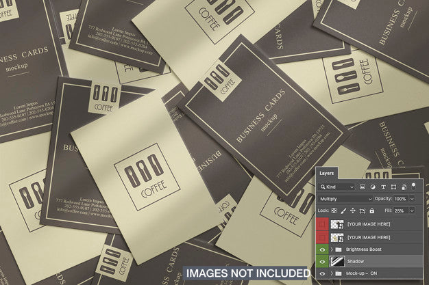 Many Vertical Business Cards Mockup Top View Psd