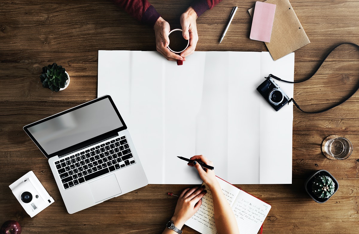 Map Lying On Wooden Table
