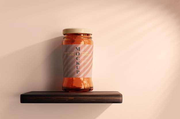 Marmalade Glass Jar Mockup Psd