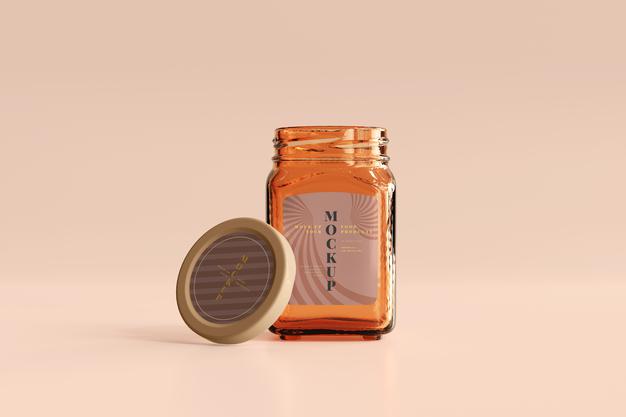 Marmalade Glass Jar Mockup Psd