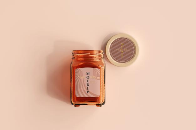 Marmalade Glass Jar Mockup Psd