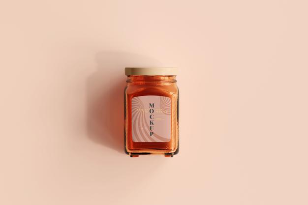 Marmalade Glass Jar Mockup Psd
