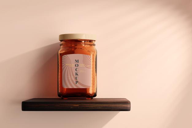 Marmalade Glass Jar Mockup Psd