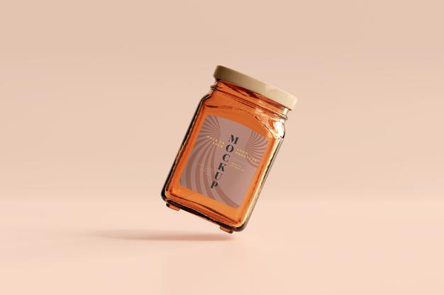 Marmalade Glass Jar Mockup Psd