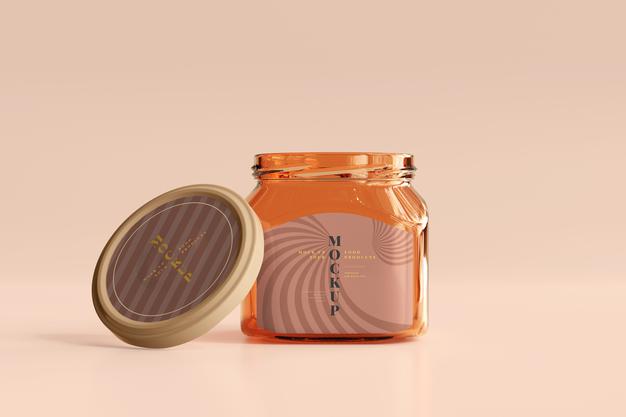 Marmalade Glass Jar Mockup Psd