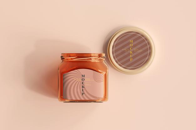 Marmalade Glass Jar Mockup Psd