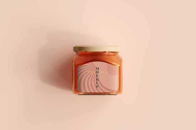 Marmalade Glass Jar Mockup Psd