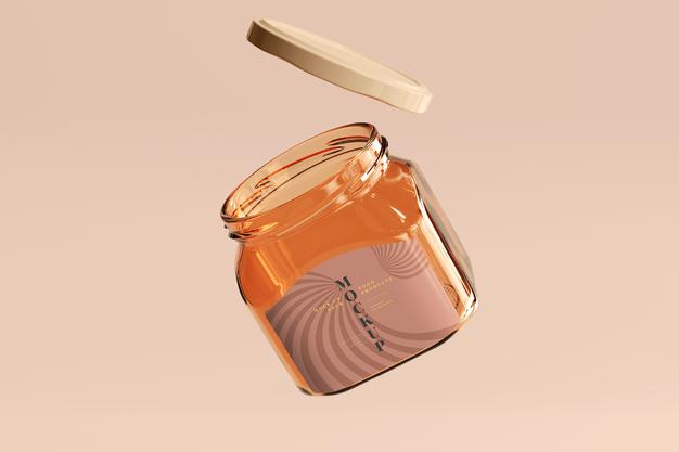 Marmalade Glass Jar Mockup Psd