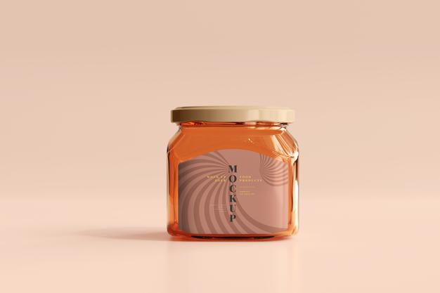 Marmalade Glass Jar Mockup Psd