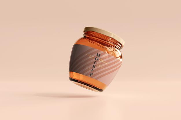 Marmalade Glass Jar Mockup Psd