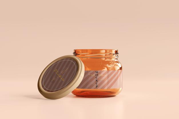 Marmalade Glass Jar Mockup Psd