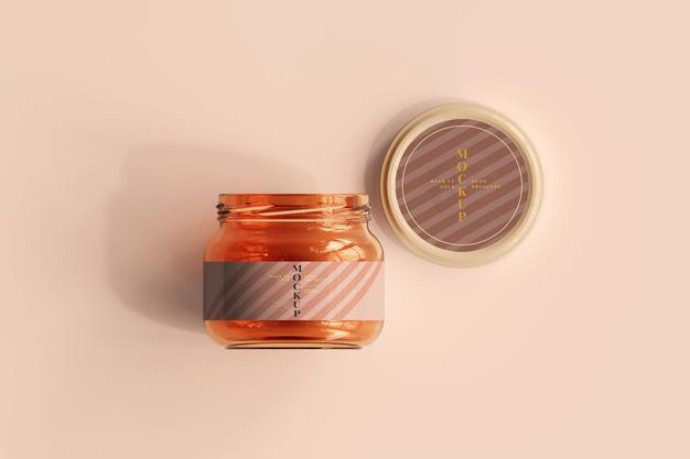 Marmalade Glass Jar Mockup Psd