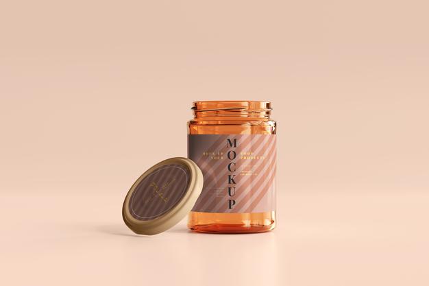 Marmalade Glass Jar Mockup Psd