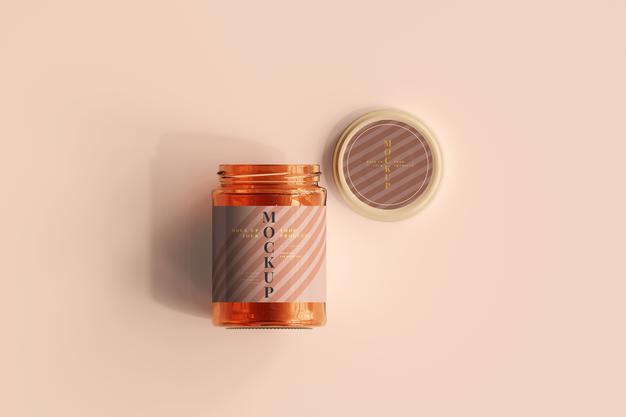 Marmalade Glass Jar Mockup Psd
