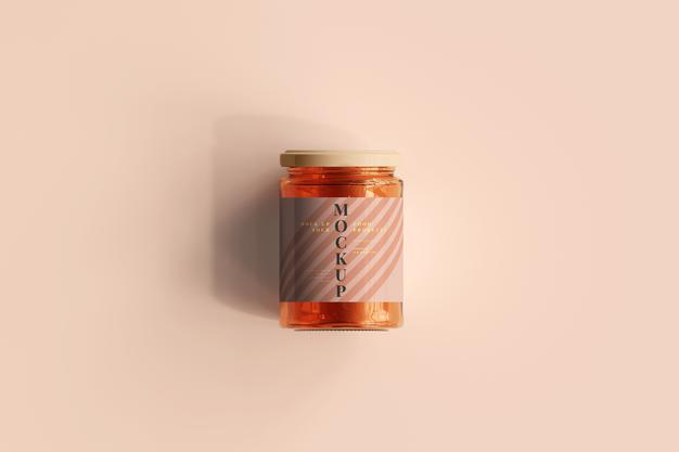Marmalade Glass Jar Mockup Psd