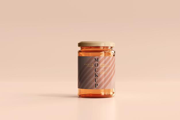 Marmalade Glass Jar Mockup Psd