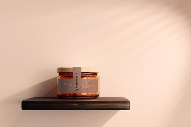 Marmalade Glass Jar Mockup Psd