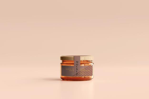 Marmalade Glass Jar Mockup Psd