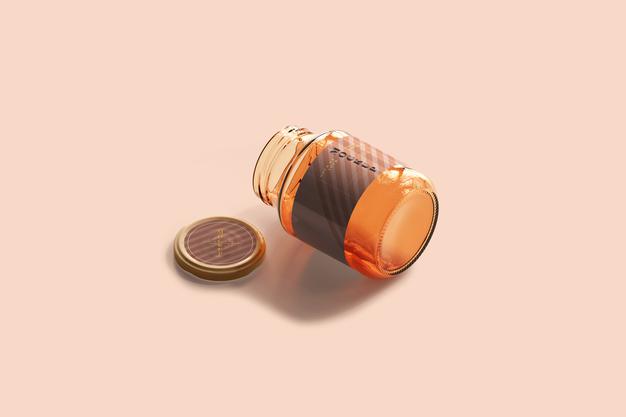 Marmalade Glass Jar Mockup Psd