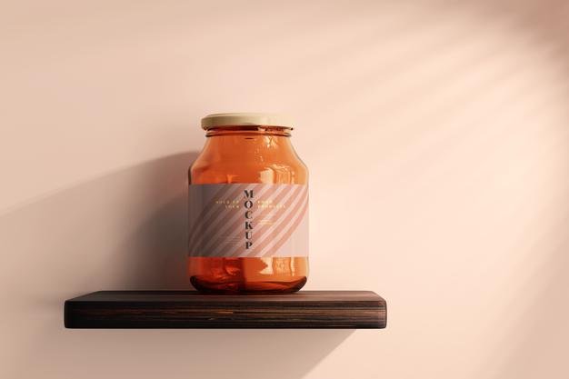 Marmalade Glass Jar Mockup Psd