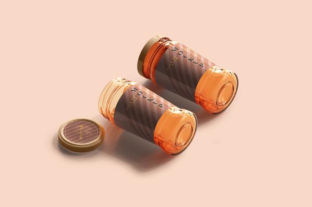 Marmalade Glass Jars Mockup Psd