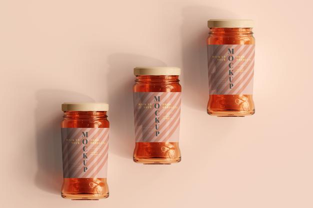 Marmalade Glass Jars Mockup Psd