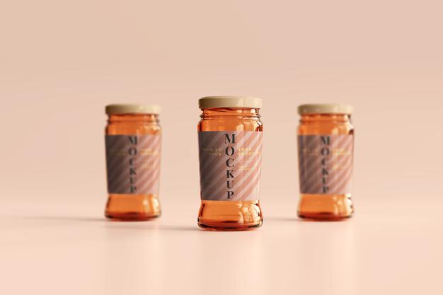 Marmalade Glass Jars Mockup Psd