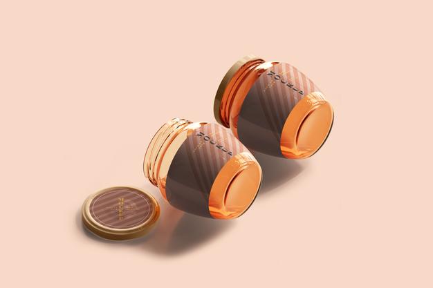 Marmalade Glass Jars Mockup Psd