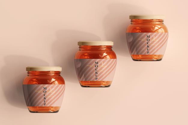 Marmalade Glass Jars Mockup Psd