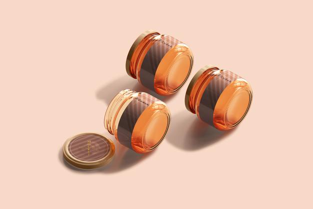 Marmalade Glass Jars Mockup Psd
