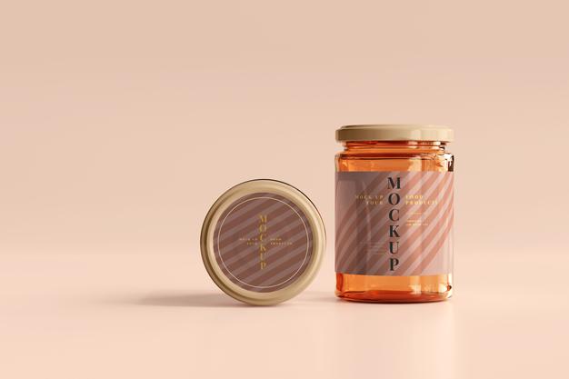 Marmalade Glass Jars Mockup Psd