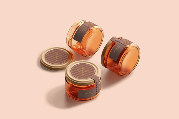 Marmalade Glass Jars Mockup Psd