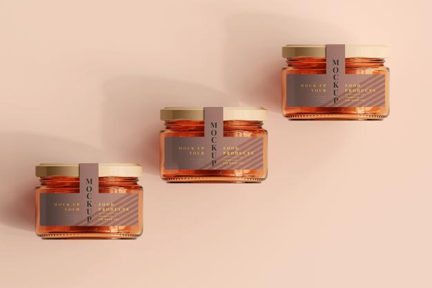 Marmalade Glass Jars Mockup Psd