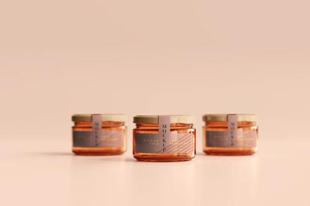 Marmalade Glass Jars Mockup Psd