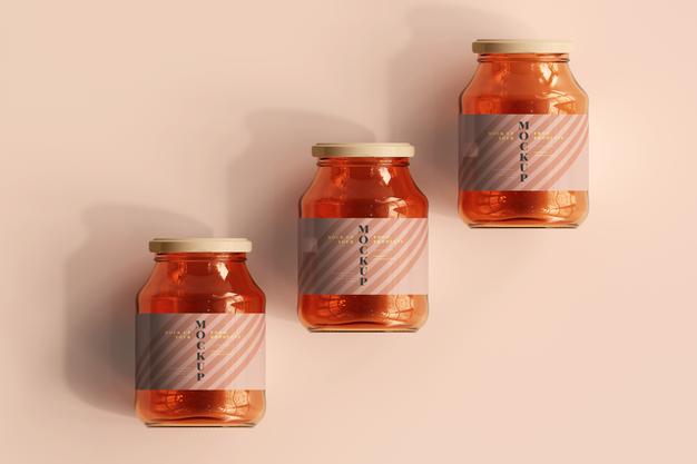 Marmalade Glass Jars Mockup Psd
