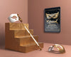 Mask With Stick On Golden Stairs Mock-Up Psd