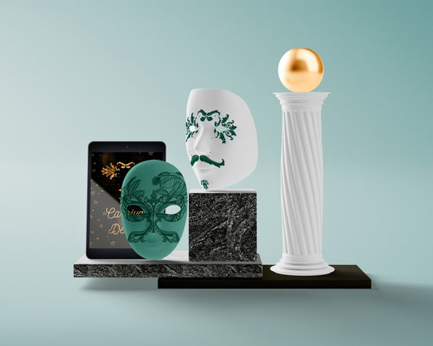 Masks For Carnival On Supports Psd