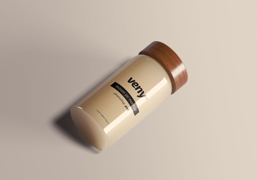 Tall matt cosmetic jar with glossy cap mockup - Smarty Mockups